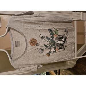 Curbside - weeds growing out of human head - womens T Shirt - L - EUC